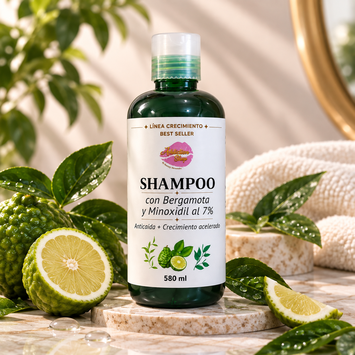 Shampoo con Bergamota y Minoxodil al 7%